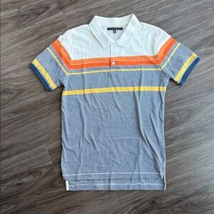 Men's Polo Shirt - White, Orange, Yellow, Blue